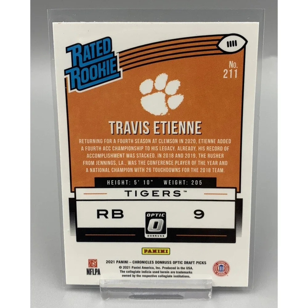 2021 Panini Chronicles Draft Picks Optic Rated‎ Rookie Travis Etienne Jaguars